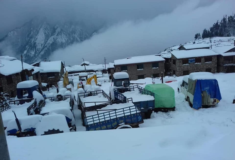 Twelve families left the village after it started snowing