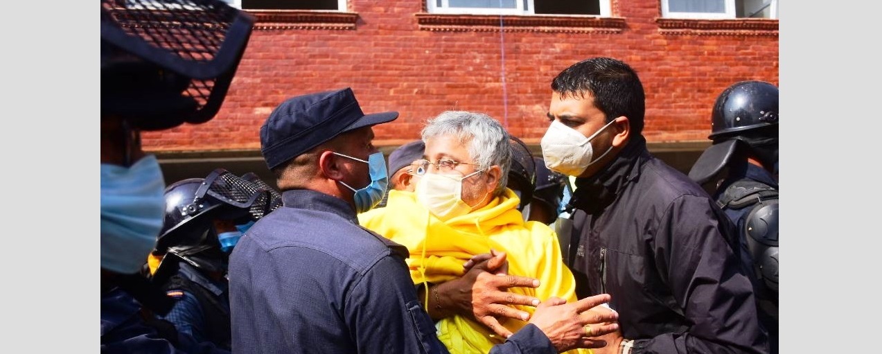 Demonstration in Baluwatar, activists including Krishna Pahadi arrested