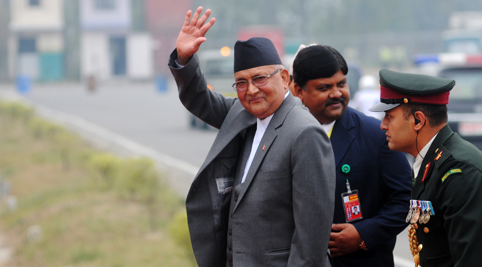 Prime Minister Oli leaving for Jhapa