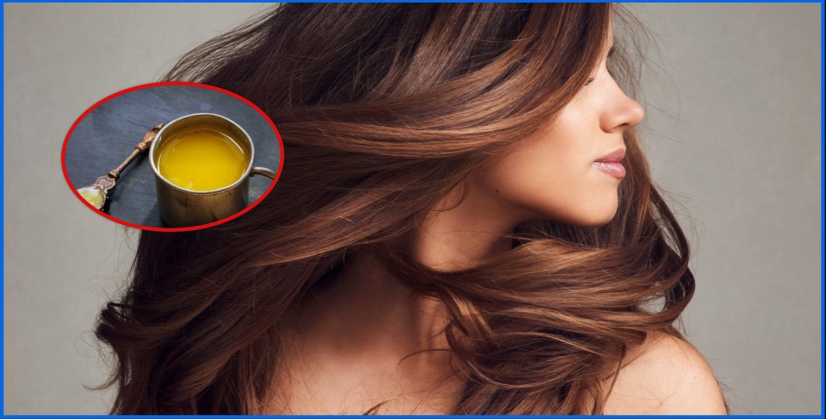 Massage with ghee to strengthen hair