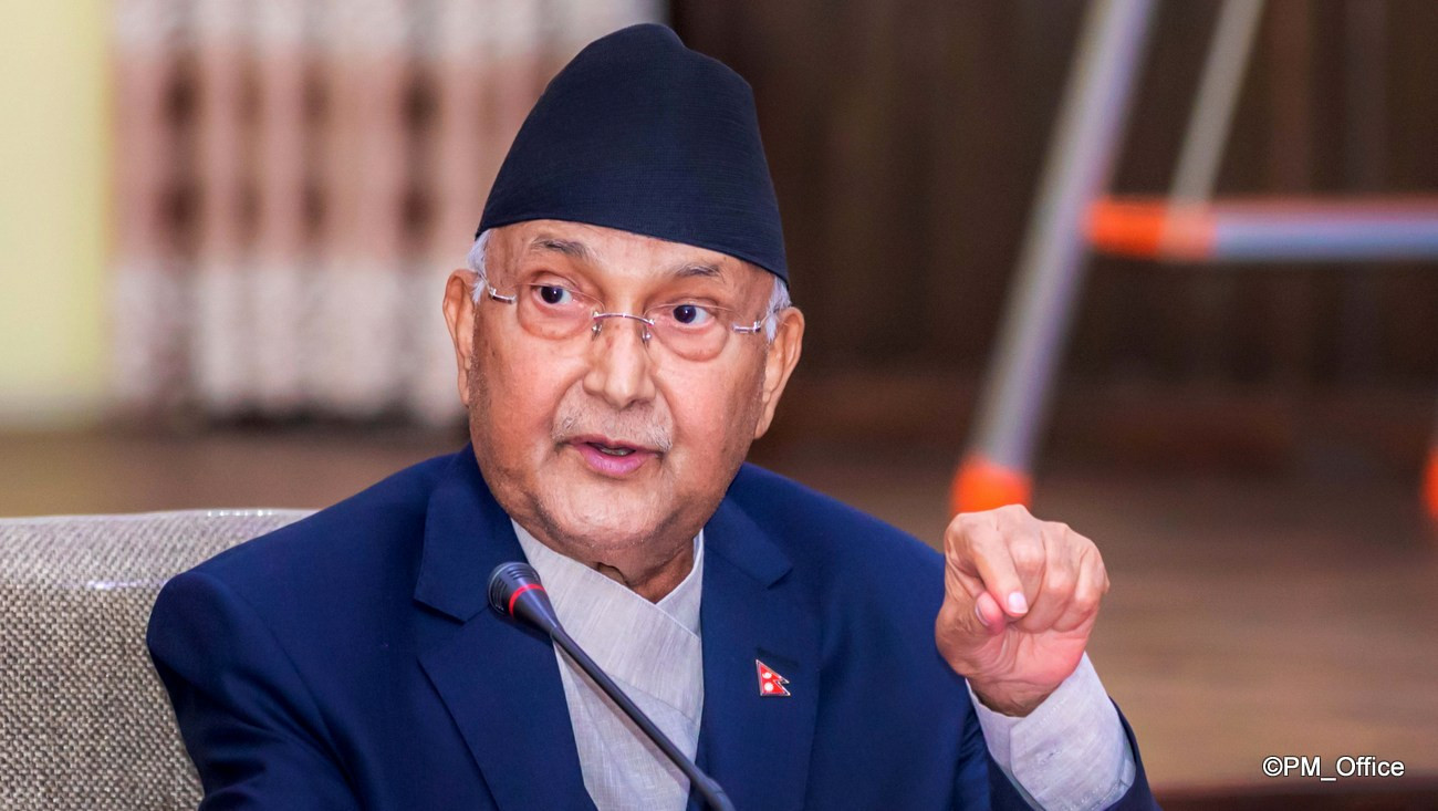 Prime Minister Oli on his way to the Election Commission