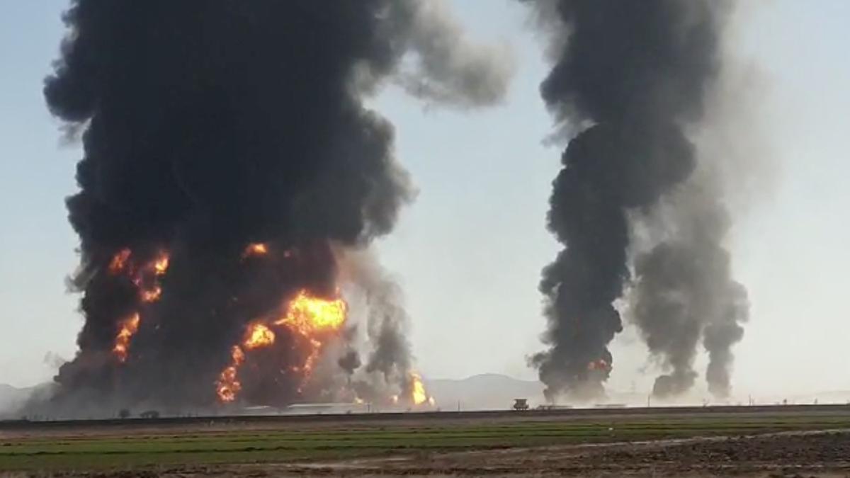 More than 100 oil tankers catch fire on Afghanistan-Iran border