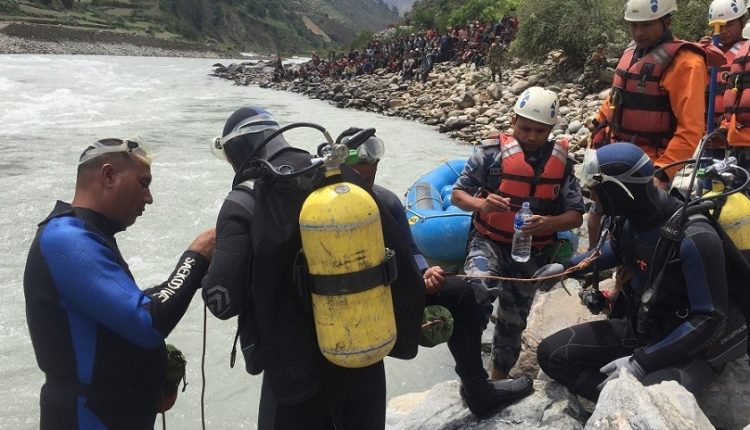 The mother along with her four children jumped into the Karnali river and found the bodies of two