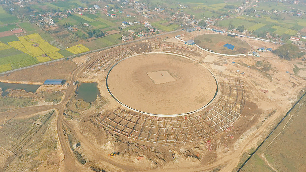 Solidarity of the players in the construction of Gautam Buddha Stadium