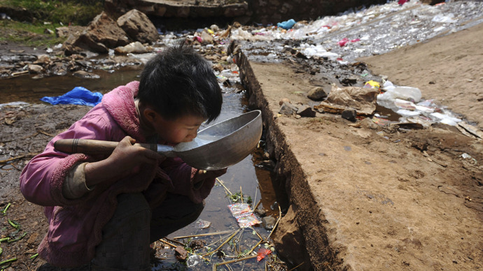 People forced to drink polluted river water