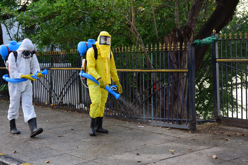 Metropolitan Corporation disinfecting public places