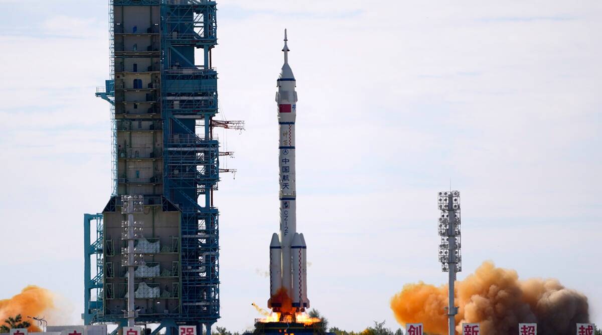 China’s rocket carrying first crew to new space station lifts off