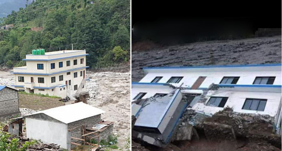 Melamchi floods destroy police office