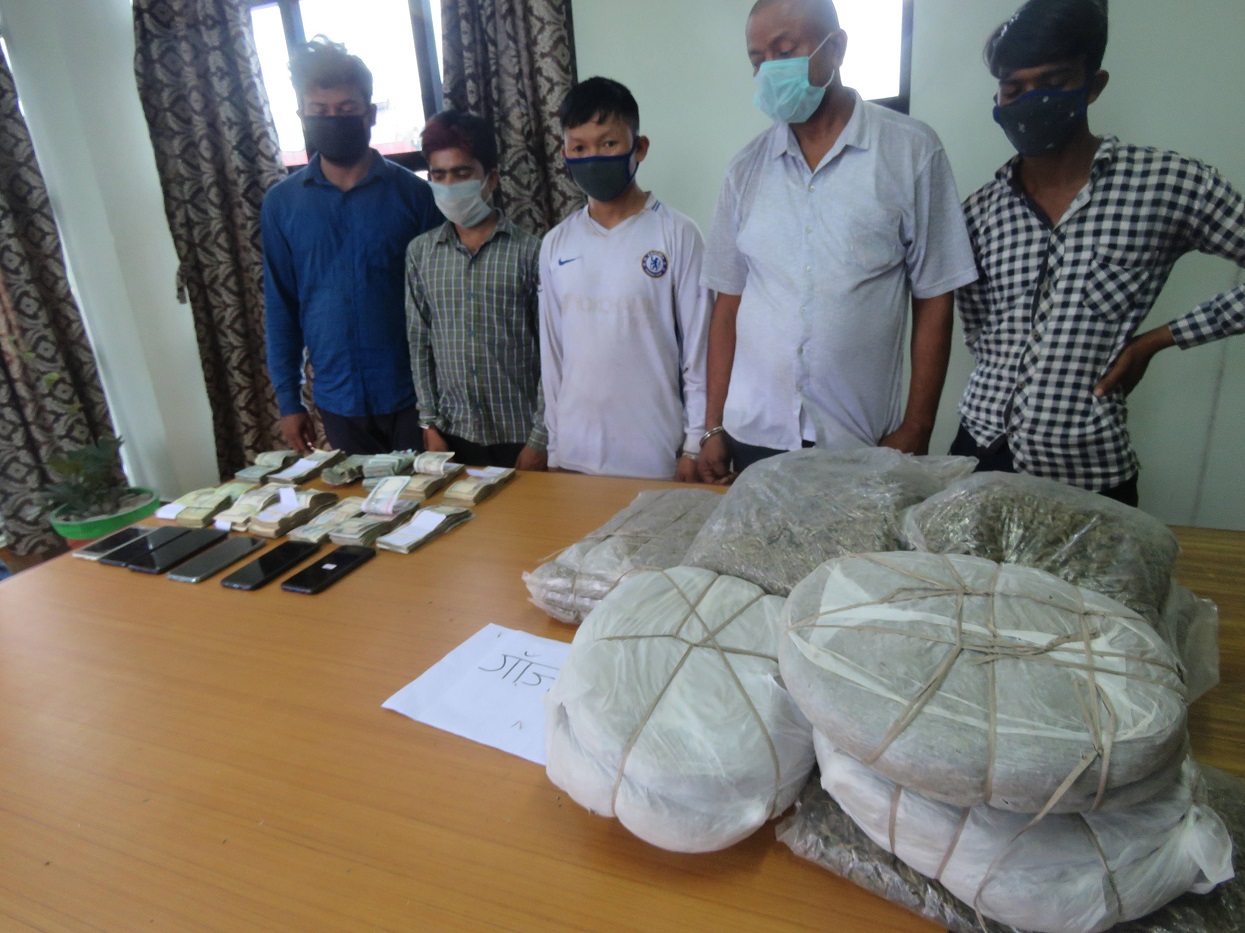 7 lakh cash including 18 kg marijuana recovered, 6 arrested including three Indians