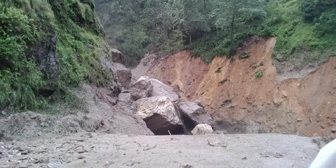 Landslides disrupt several roads in Sankhuwasabha