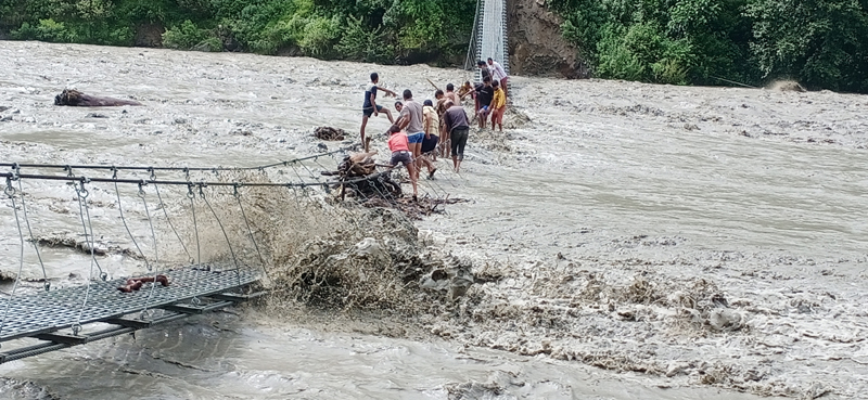 Budhiganga been blocked due to landslide