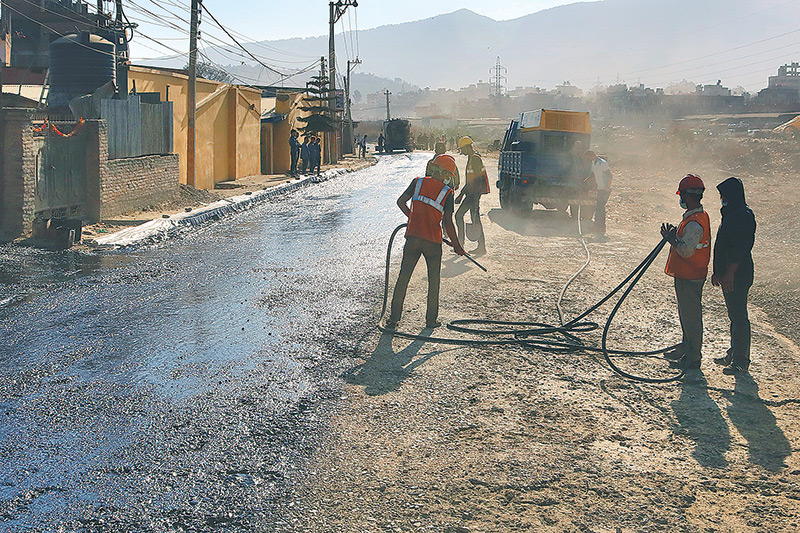 Blacktopped roads in Baglung face sustainability issues