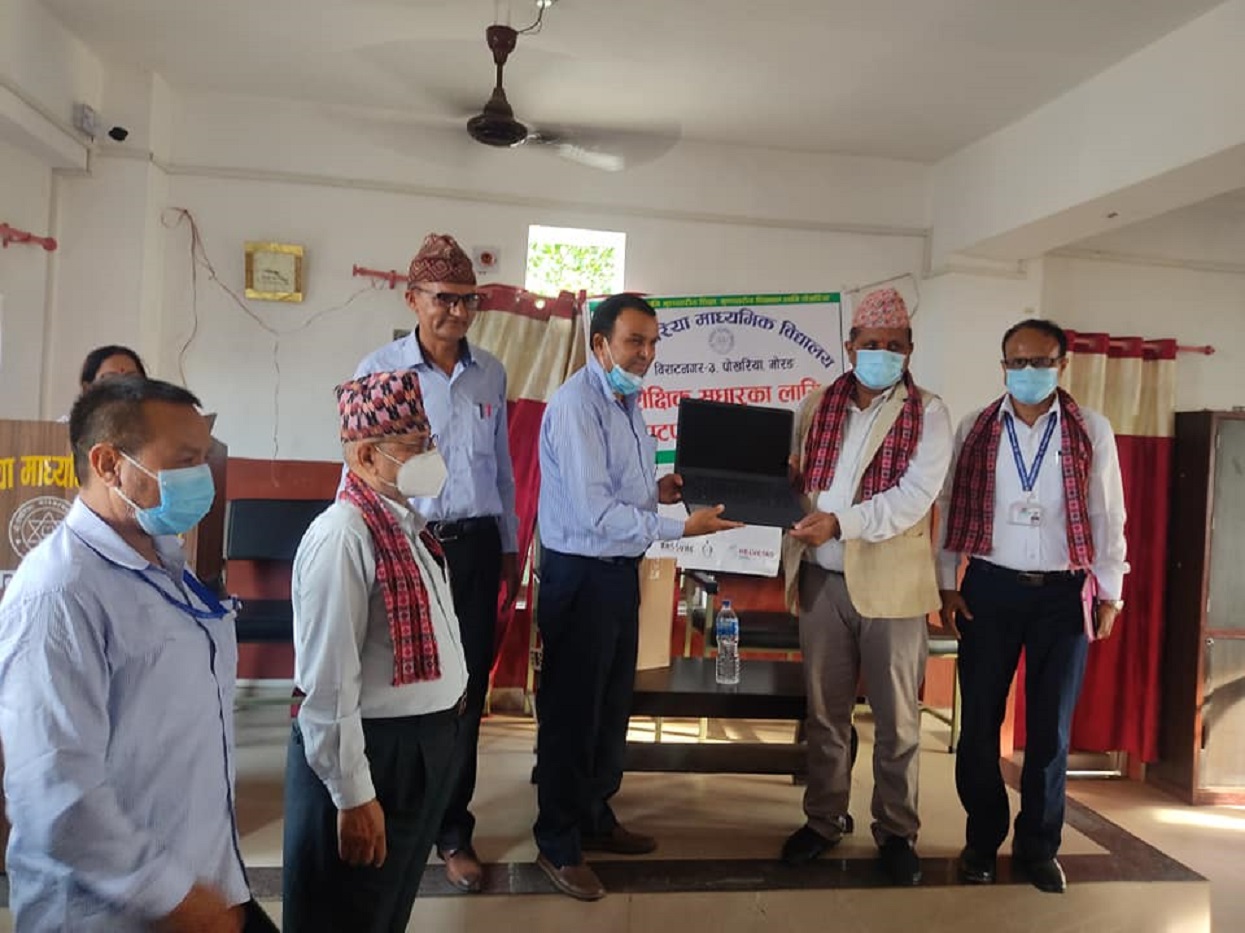 Laptops for 41 teachers of Pokhariya Secondary School in Biratnagar