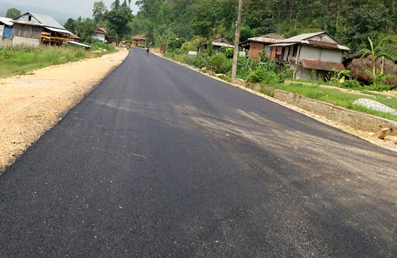 Karnali state government blacktops 21kms road in one year