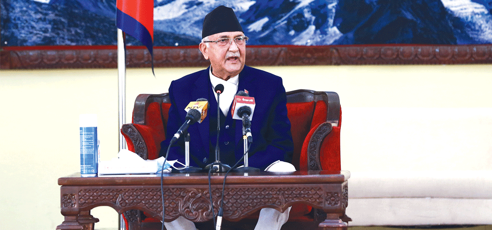 Prime Minister Oli will address on behalf of the people