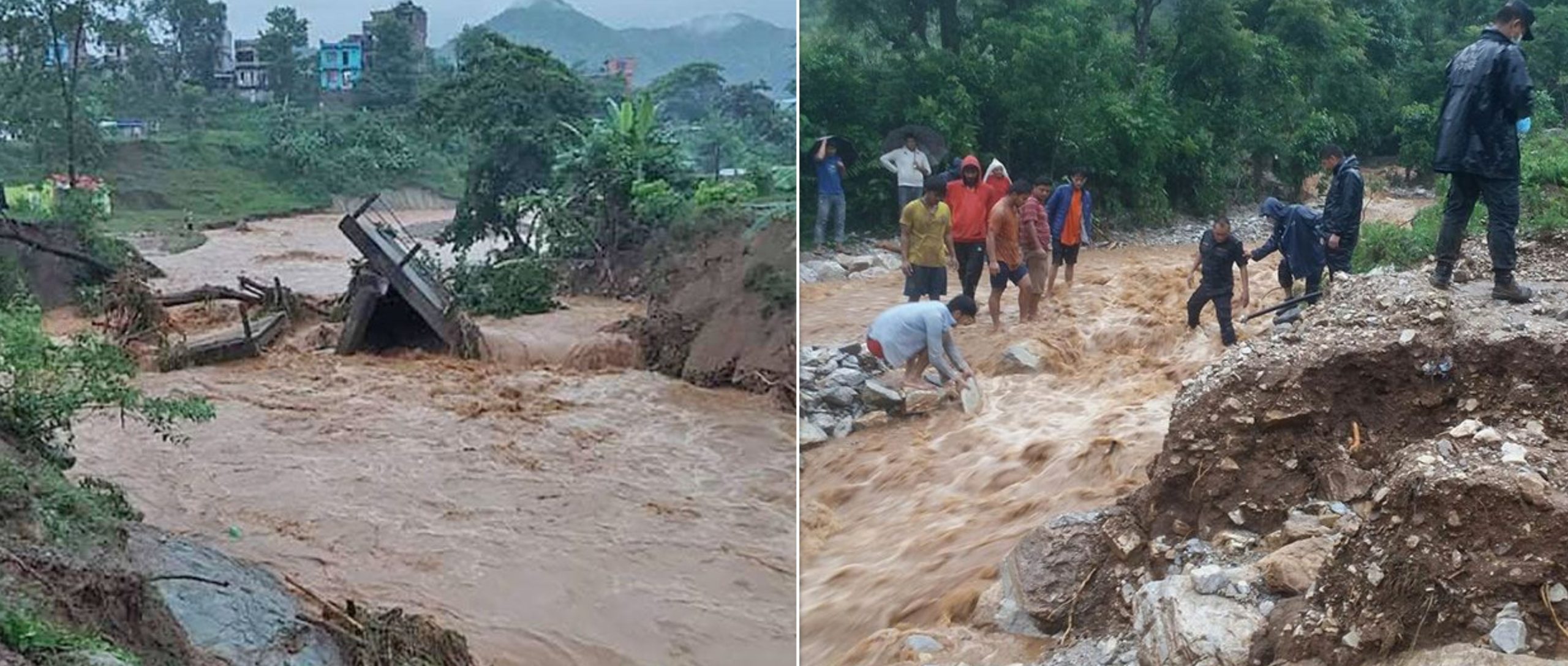 Tanahun: Two killed in landslide, concrete bridge washed away