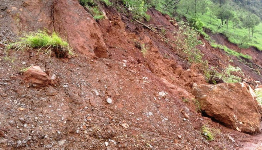 Myagdi landslides sweep away water pipelines leading to water shortage in Bagarphant village