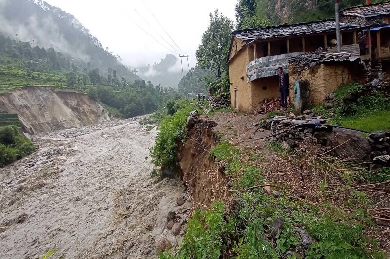 Over 150 houses in Bajura at risk of dry landslide