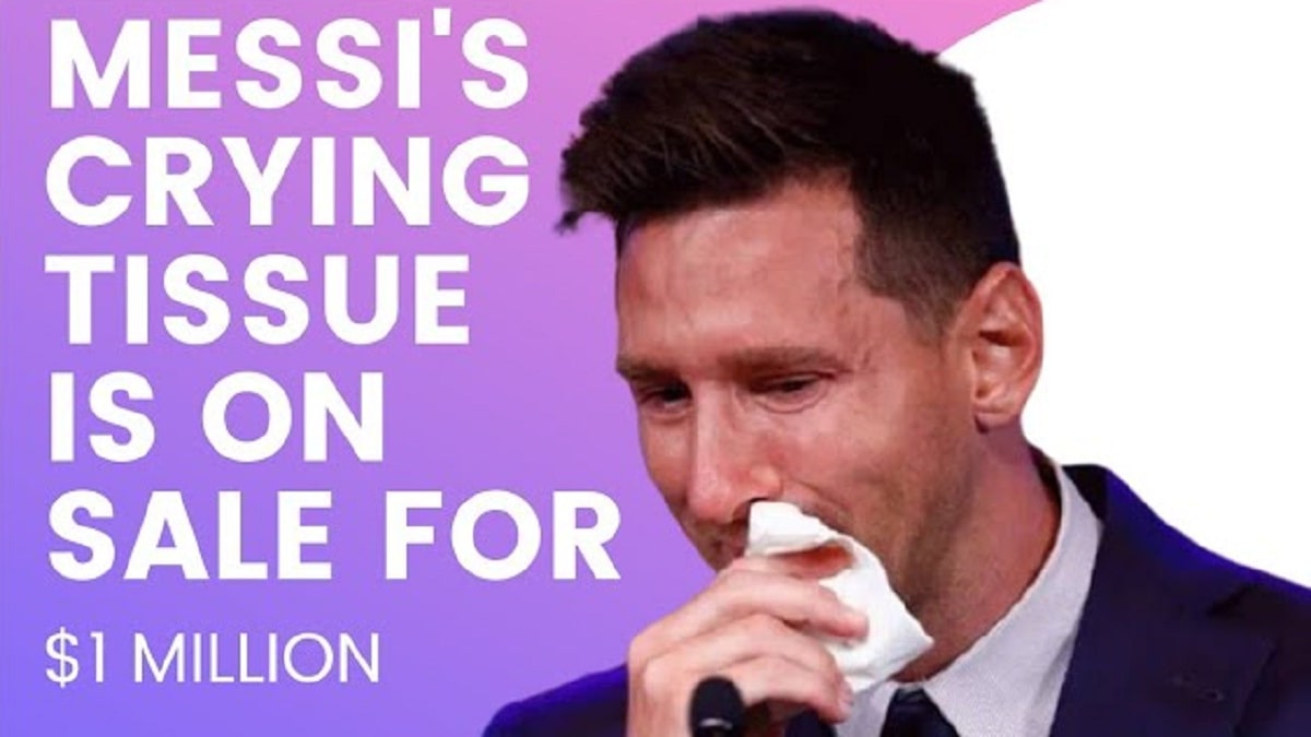 Messi’s Used Tissue Paper During Barca Farewell Auctioned For $1m