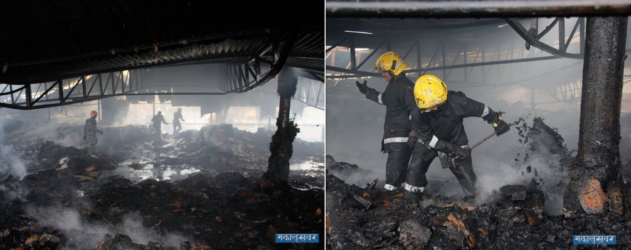 A fire broke out at Nebico’s Biscuit Industry in Balaju Industrial Area