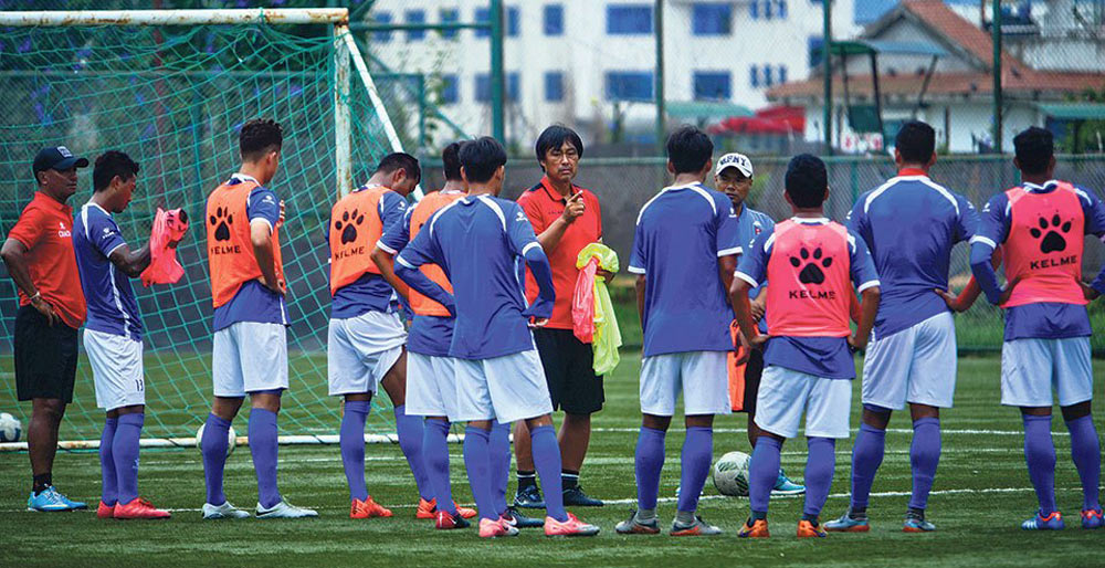 National team practicing in Pokhara