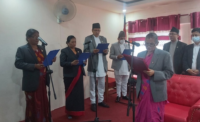 10 ministers sworn in at Bagmati, which ministry to whom?