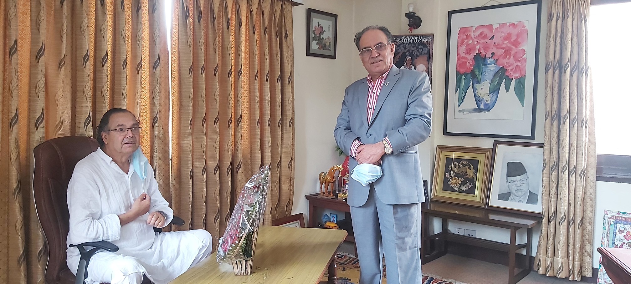 Pushpa Kamal Dahal has met Jhala Nath Khanal