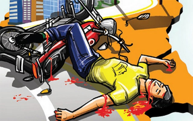 Motorcycle collides with truck in Koteshwor