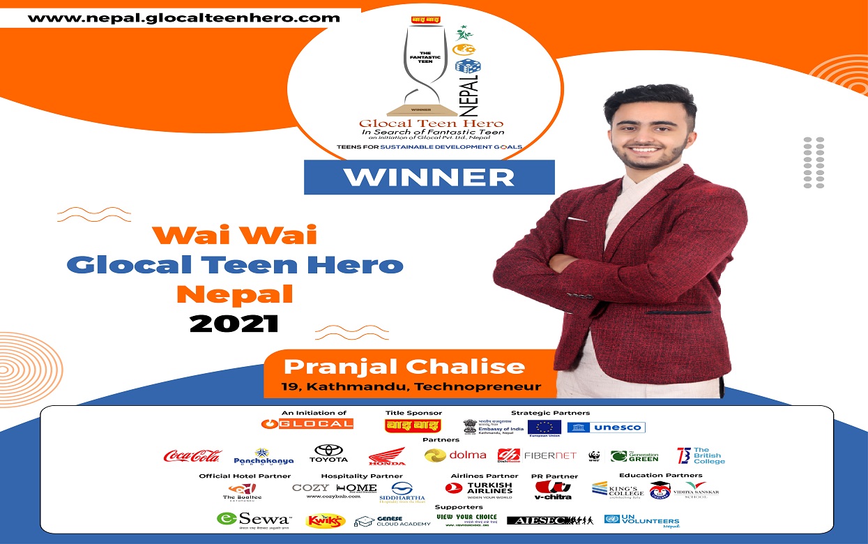 Pranjal Chalise becomes ‘Glocal Teen Hero 2021’