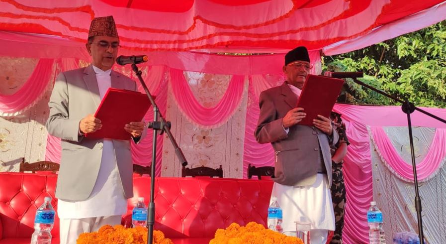 Newly appointed Chief Minister of Bagmati State Pandey takes oath