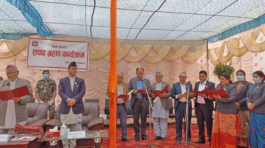 Lumbini State: Newly appointed ministers take oath