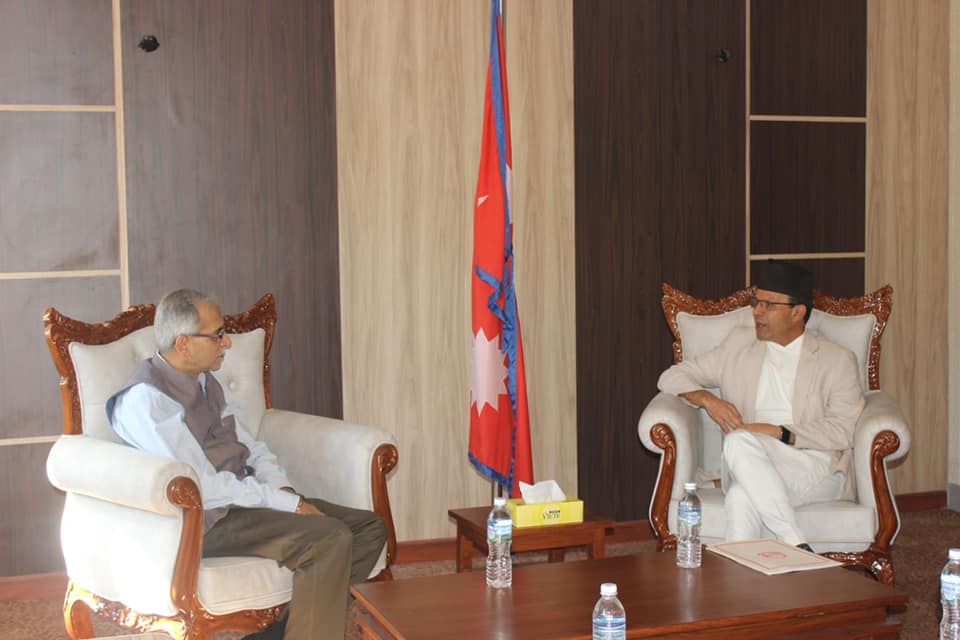 Meeting between Defense Minister Rijal and Indian Ambassador Kwatra