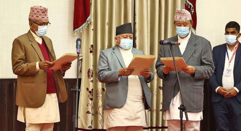 State chiefs Khapung, Pariyar and Joshi took oath