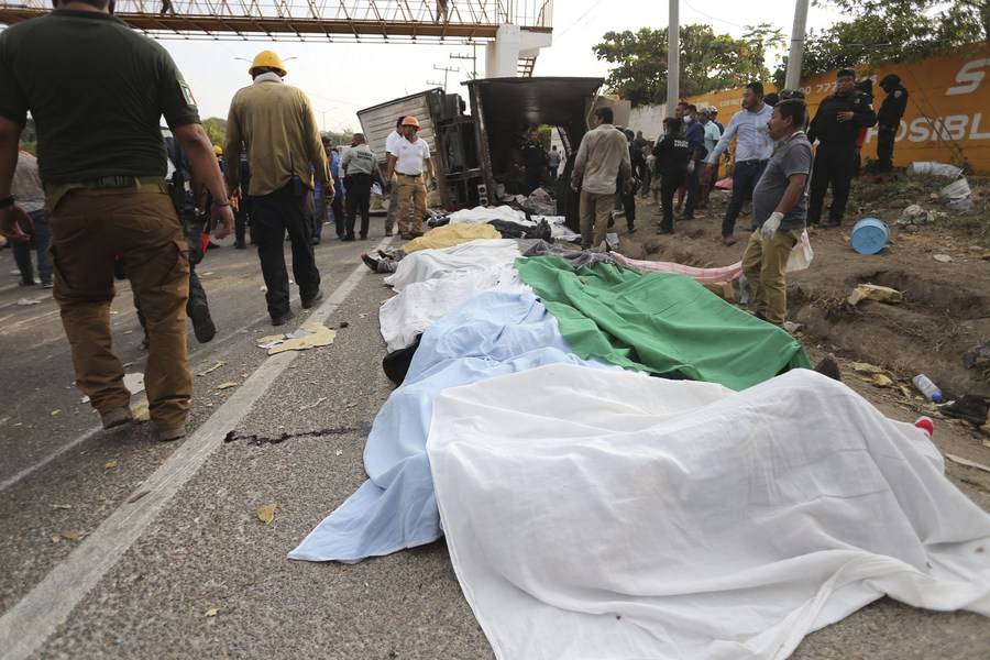 Death toll hits 55 in Mexico truck trailer crash