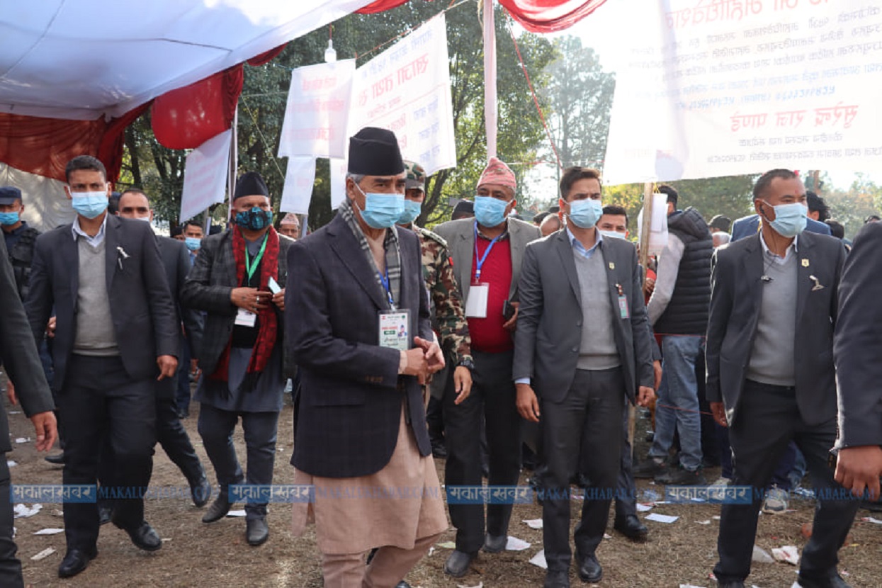 Deuba requested election representatives to vote for him at dinner venue