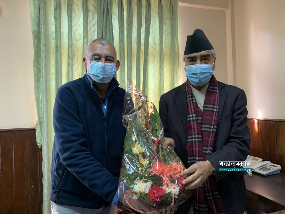 Shashank reached Baluwatar to congratulate Deuba