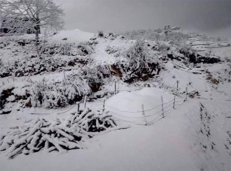 Snowfall in West Nepal, farmers joyous