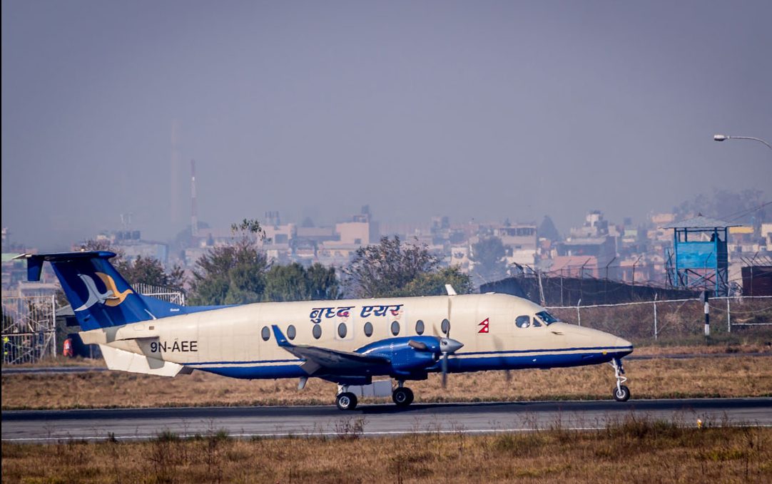 Due to an engine problem, Buddha Air’s plane made an emergency landing at Bharatpur