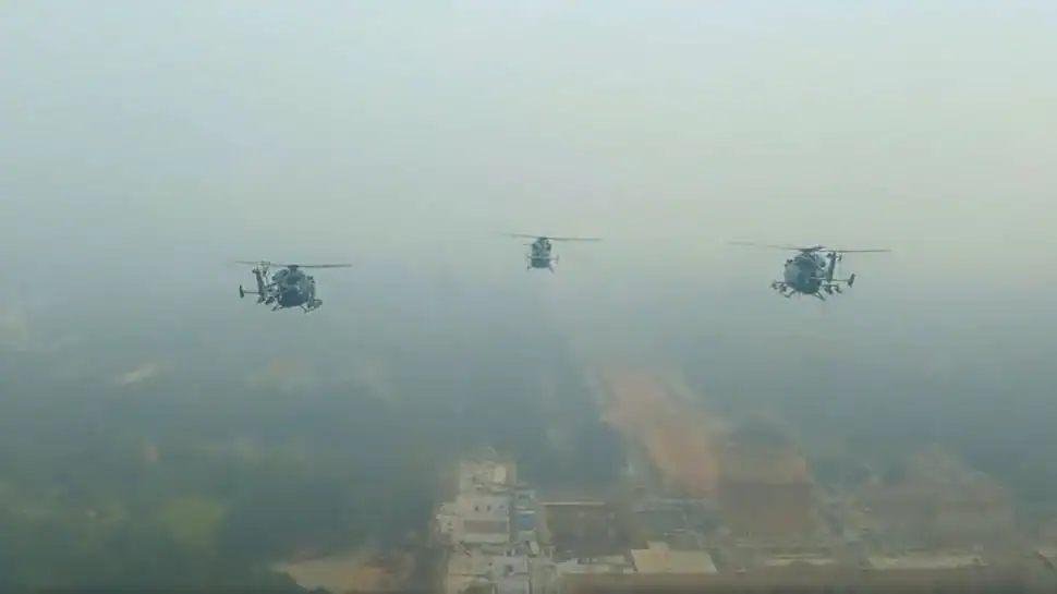 Cockpit view of IAF aircraft at grand Republic Day flypast