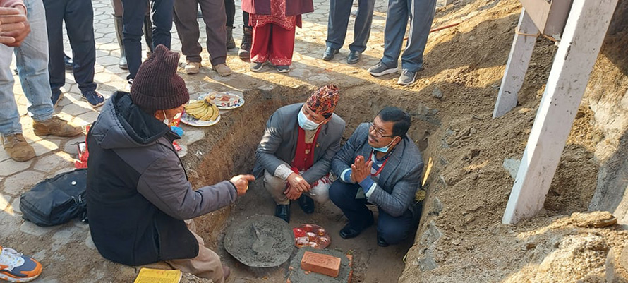 Laying of foundation stone of overhead bridges at Chabahil and Mitra Park