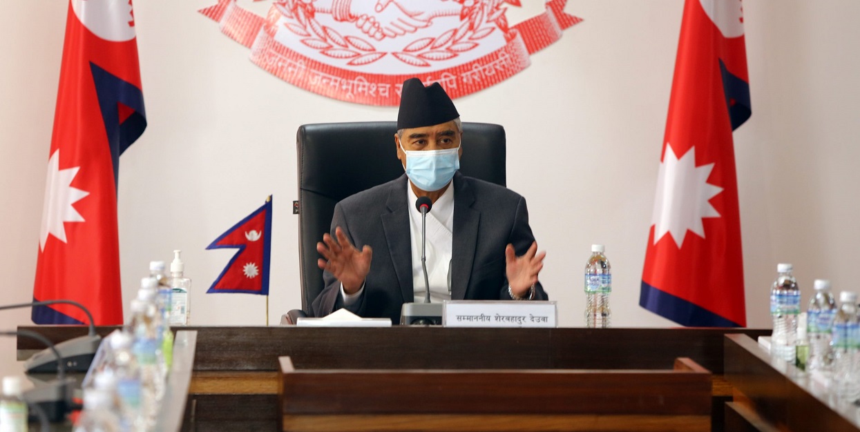 PM Deuba addressing in the name of nation