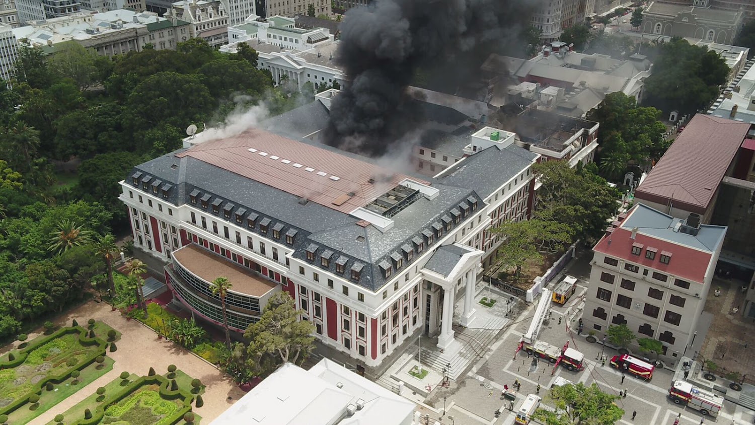 S. Africa’s National Assembly “extensively destroyed” by fire: official