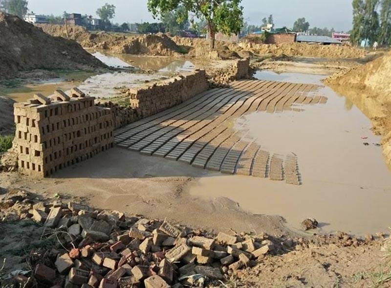 Winter rain damages raw bricks worth over Rs 10 million in Chitwan