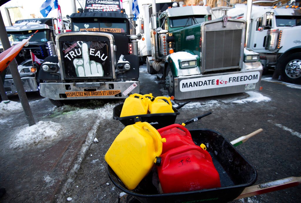 Canada court silences protesters’ horns, police seize fuel