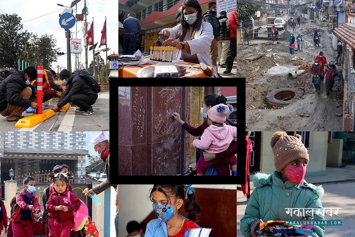 Here are seven pictures from Makalu Khabar published this week