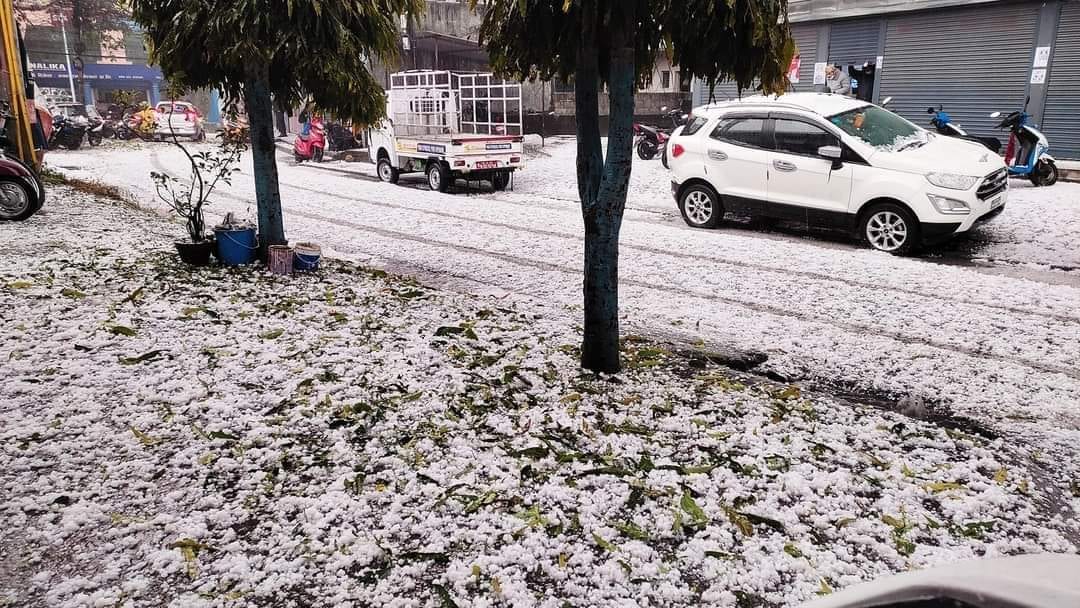 Hailstones-covered Pokhara [Photos]