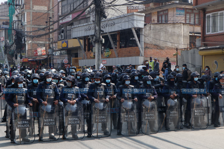 Large number of police deployed in Baneshwor area