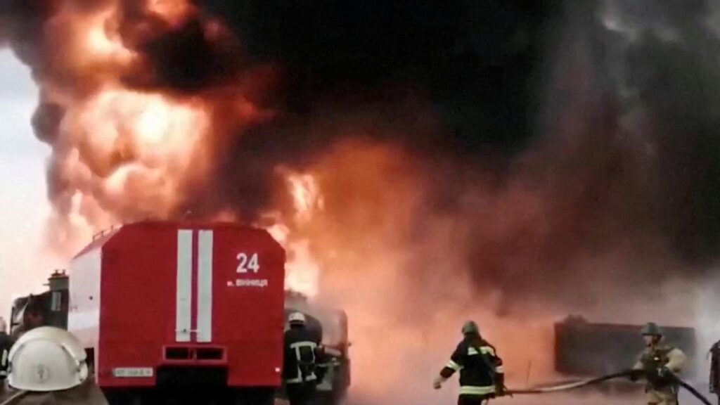 9 dead, including 5 civilians, after Russian rockets set Ukraine airport on fire
