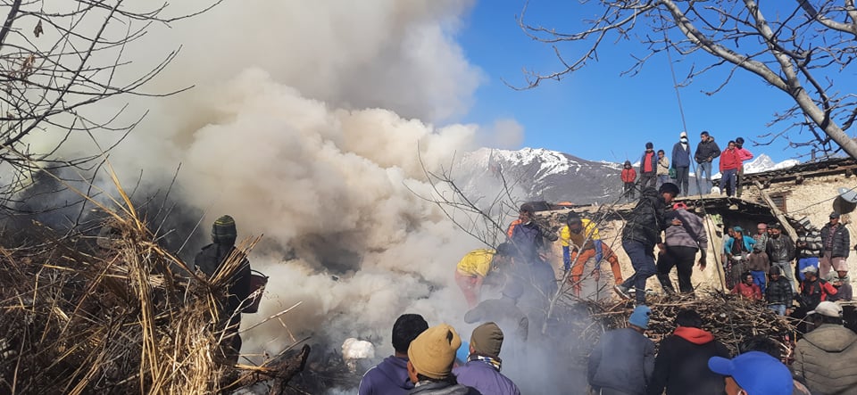 Fire broke out in lower village of Simkot in Humla