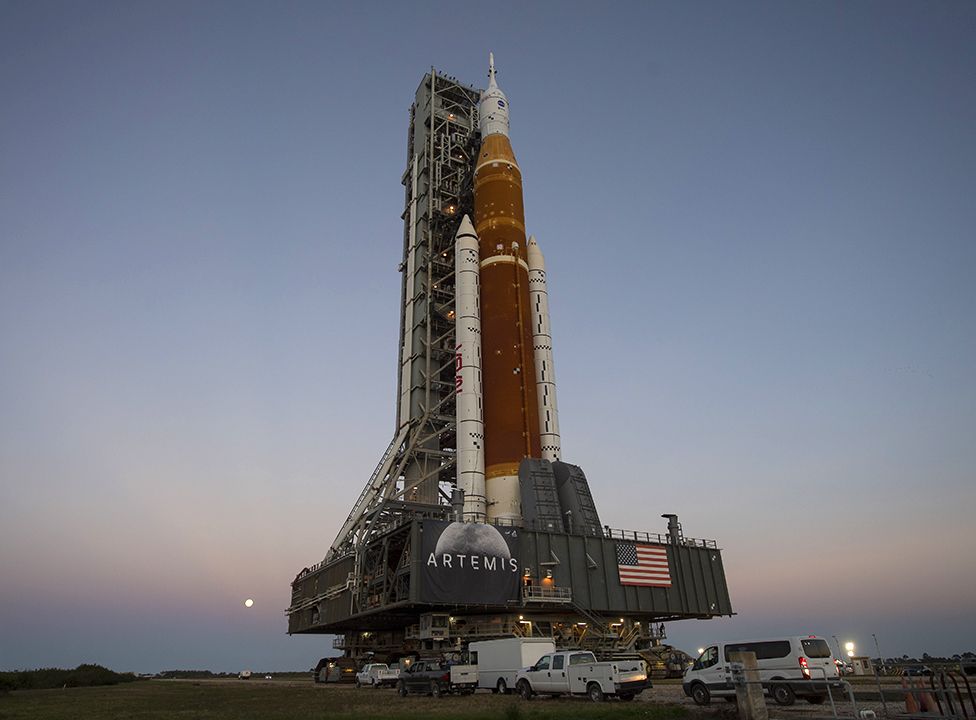 Nasa’s giant new SLS Moon rocket makes its debut